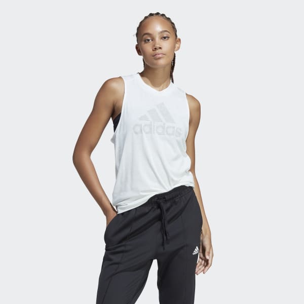 adidas Run Icons Running Muscle Tank - White