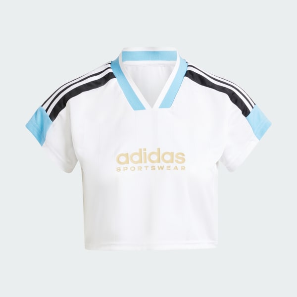 White Tiro Cut 3-Stripes Crop Jersey
