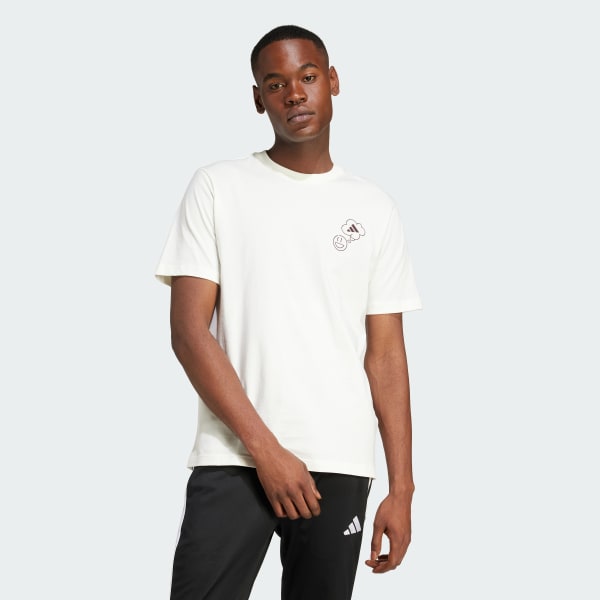 adidas Lounge Verbiage Circle Graphic Tee - White | adidas