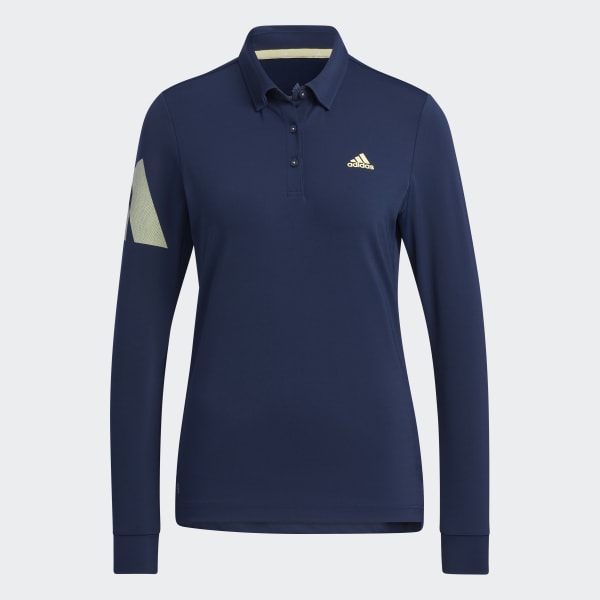 Blue AEROREADY 3-Bar Long Sleeve Polo Shirt MMX39