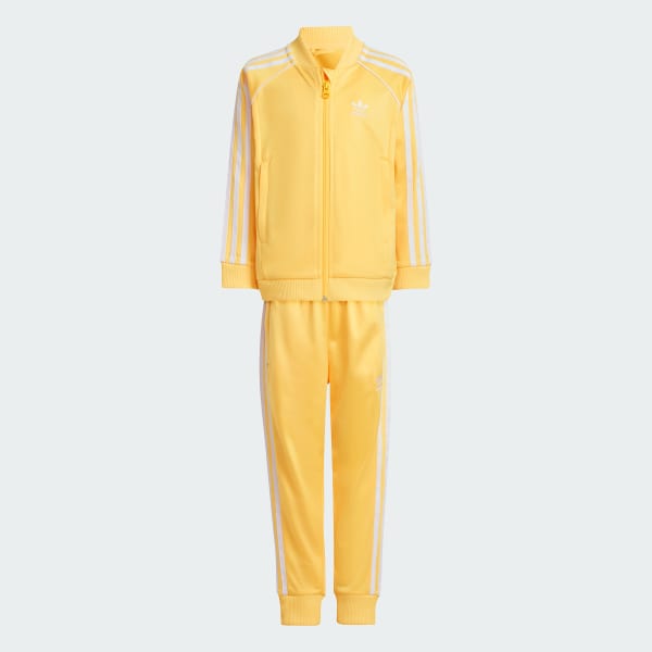 Orange adidas tracksuit kids top