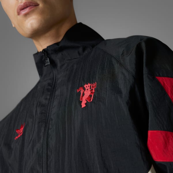 Adidas europa black and red track top sales