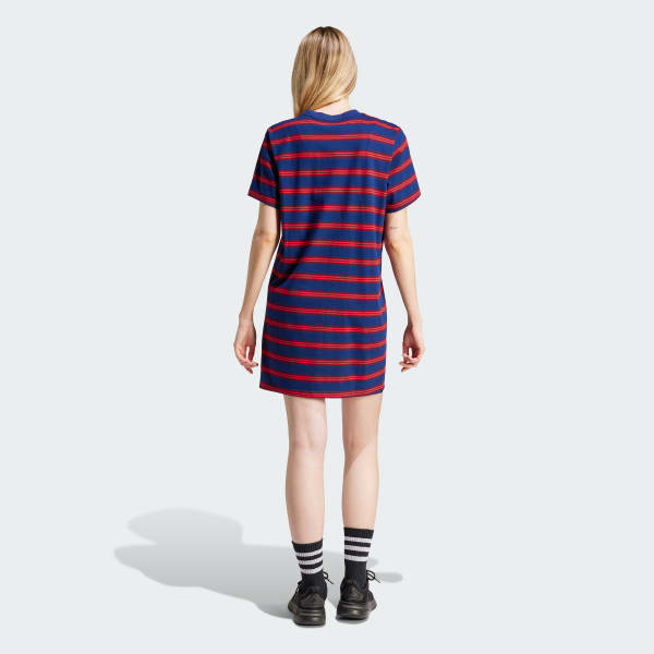 adidas Stripe Pack Graphic Tee Dress - Blue | Free Shipping