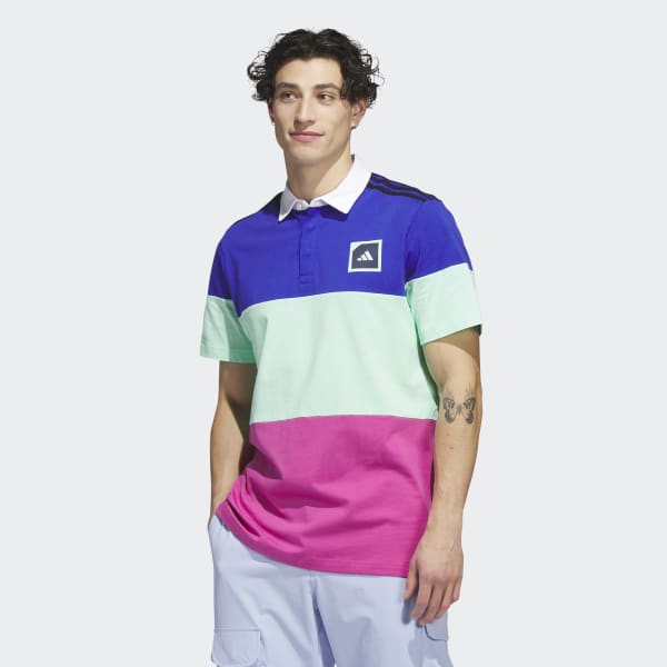 Adicross Block Golf Polo Shirt - Blue | Golf | adidas US