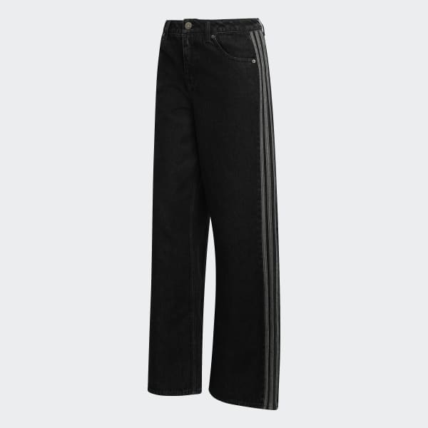 adidas ファイヤーバード トラックパンツ ブラックデニム サイドライン アディダス ファイヤーバード トラックパンツ デニム - ブラック