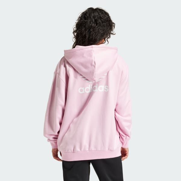 Moletom fechado adidas originals trefoil rosa top