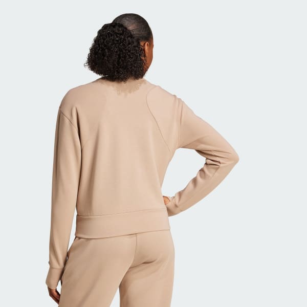 Brown Designed-for-Training Warm-Up Crewneck Sweatshirt