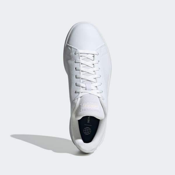 adidas Women's Advantage Sneaker, White/White/Bliss