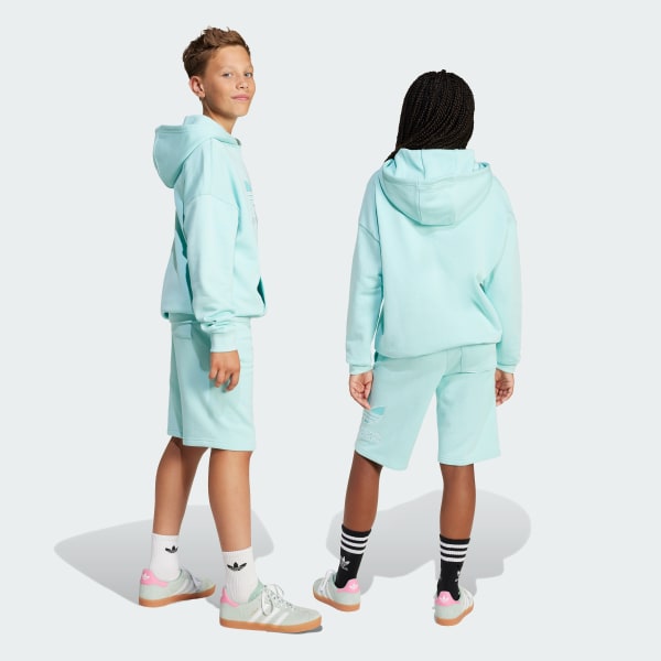 Turquoise Oversize Trefoil Shorts Big Logo Execution