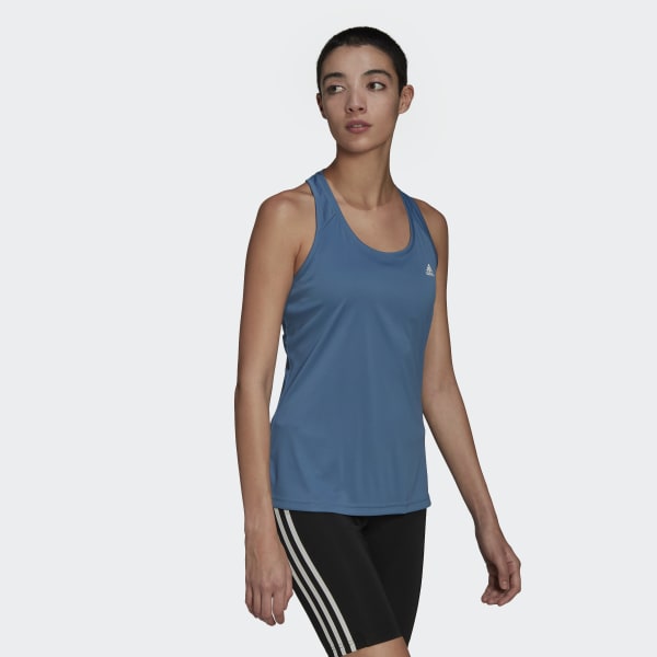 Azul Playera sin Mangas Primeblue Designed 2 Move 3 Franjas Sport 28836