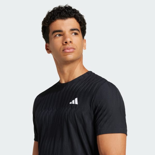 Adidas Men s Freelift Tennis Top Black Black Tennis Express