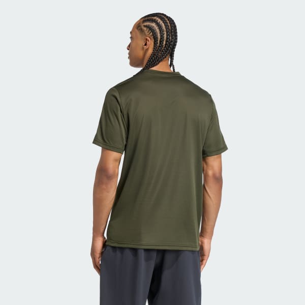 Gronn Train Essentials 3-Stripes Training T-skjorte