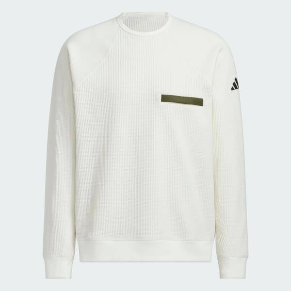 ホワイト シティエスケープ ルーズフィット 裏起毛 ワッフル スウェット