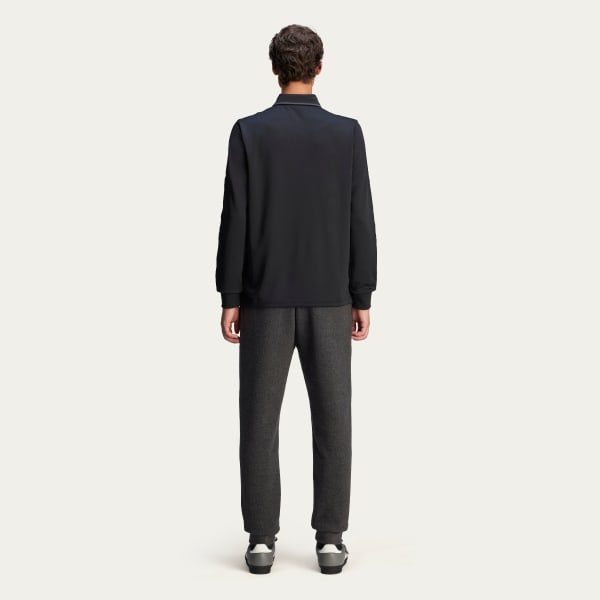 Black SPZL F.C. Long Sleeve Polo Shirt