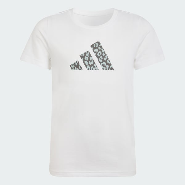 Blanco polera Graphic Junior Girls Estampado Animal Print