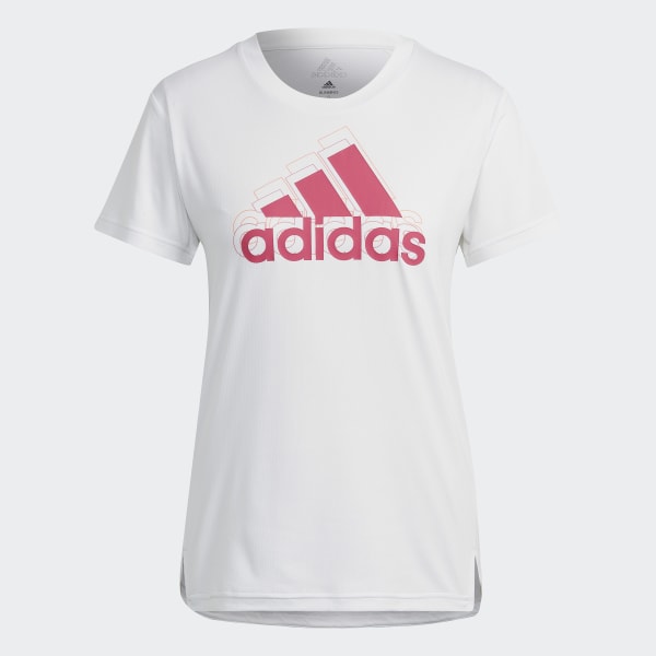 Weiss 3-Streifen Sport Brand Love T-Shirt T1849