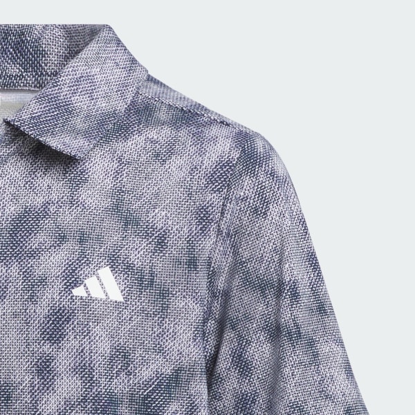 Blue Performance Textured Print Polo Shirt Kids