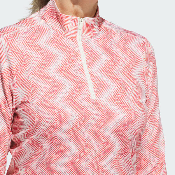 adidas Ultimate365 Printed Quarter-Zip Mock - Red | Free