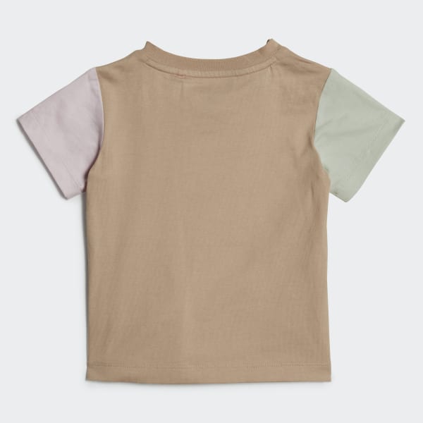beige Colorblock T-shirt I4420