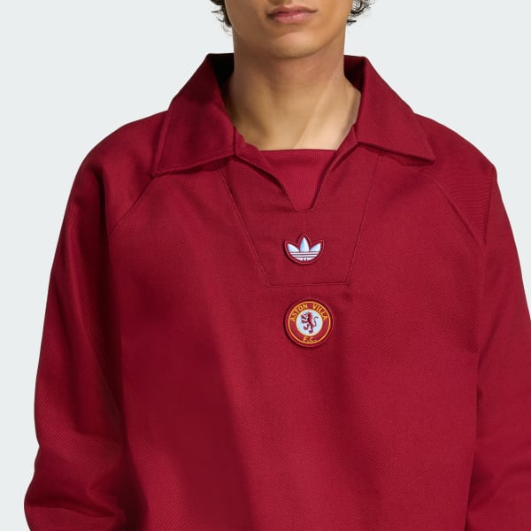 adidas Aston Villa FC Terrace Icons Drill Sweatshirt - Burgundy