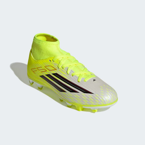 Amarillo Zapatos de Fútbol F50 CLUB Mid Terreno Firme/Multiterreno para Niños