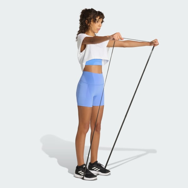 Blue 3 Stripes Studio All Me Booty Short Leggings