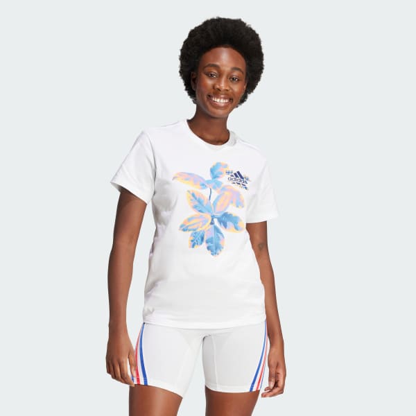 Blanco Playera Gráfica Beach