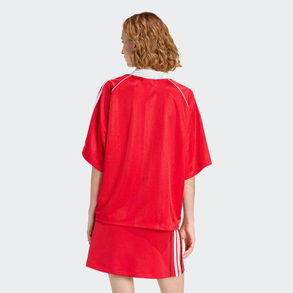 สีแดง เสื้อยืด 3 STRIPES JAQUARD