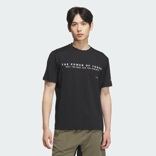 ブラック アディダスアダプテーション ダブルニット半袖Tシャツ