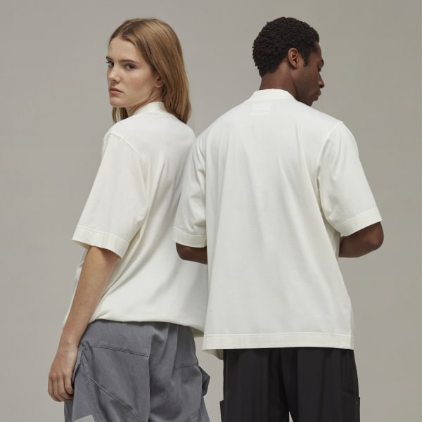 Hvid Y-3 Half-Zip Short Sleeve T-shirt