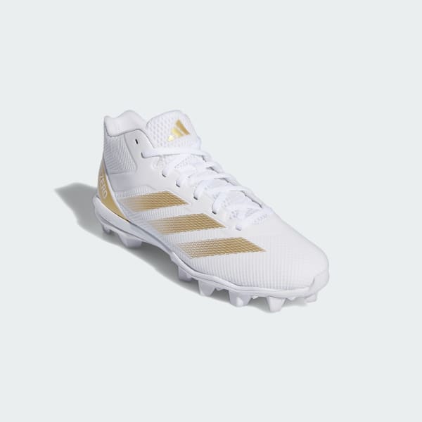 White and gold cleats football hot sale