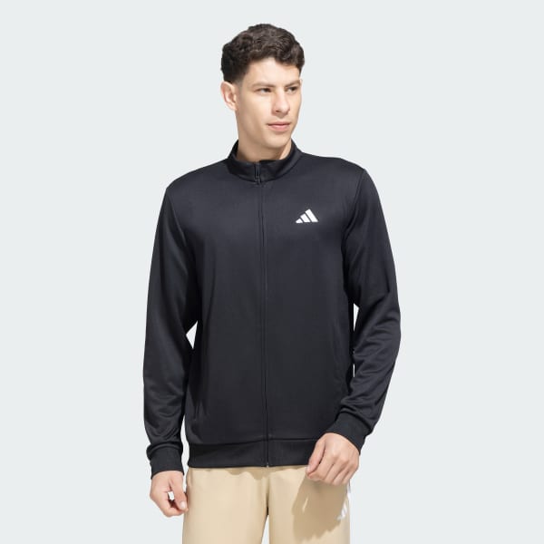 Black 3-Stripes Logo Track Top