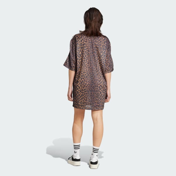 Multicolor Vestido camiseta Leopard