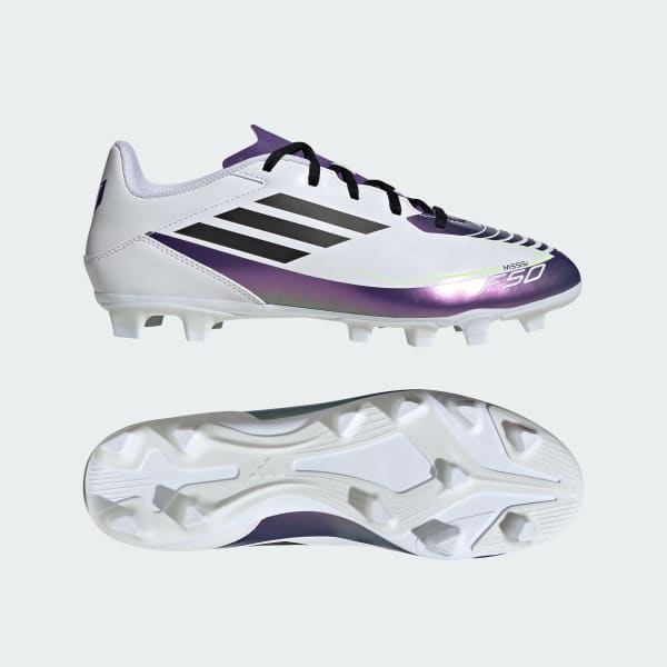 Blanco Zapatos de fútbol F50 Club Messi Multiterreno