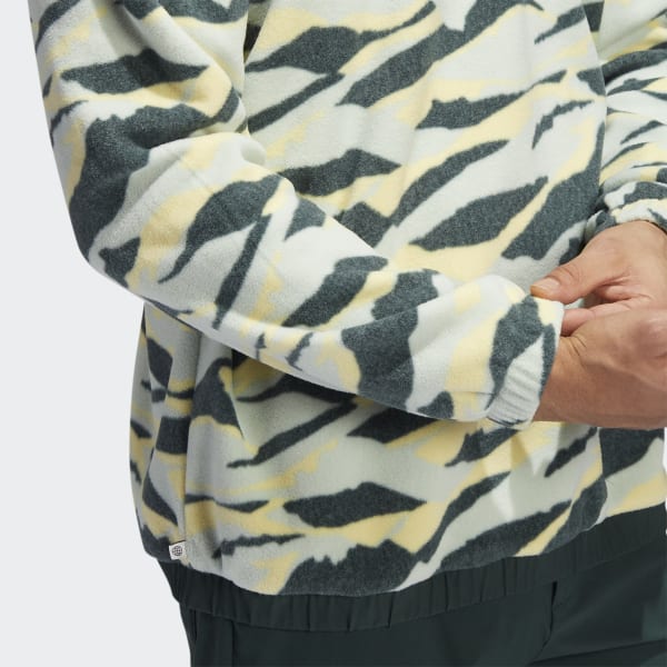 Zielony Texture-Print Crew Sweatshirt P2611