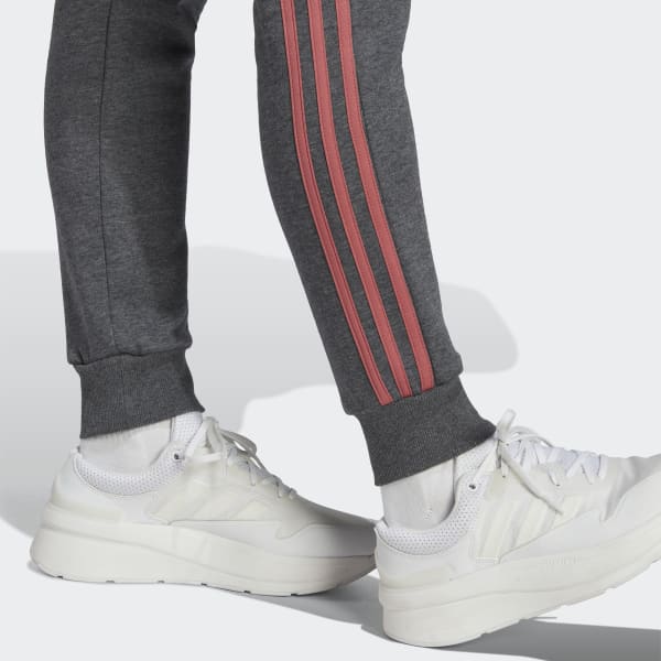 Grijs Essentials Fleece 3-Stripes Broek 28854