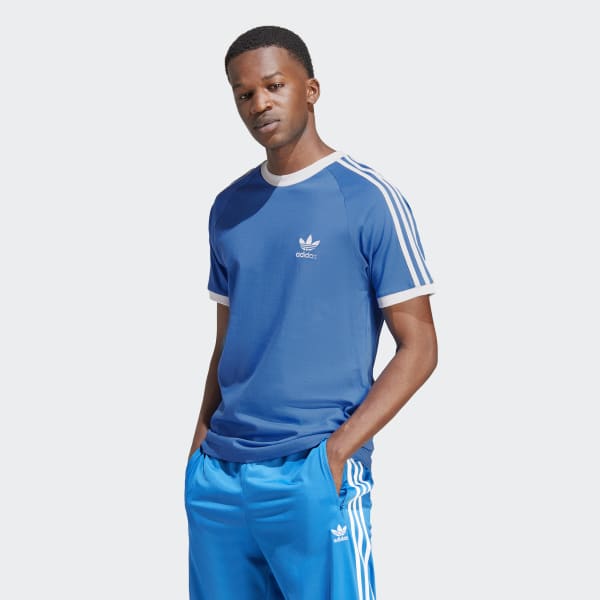 Adidas blue t shirt mens top