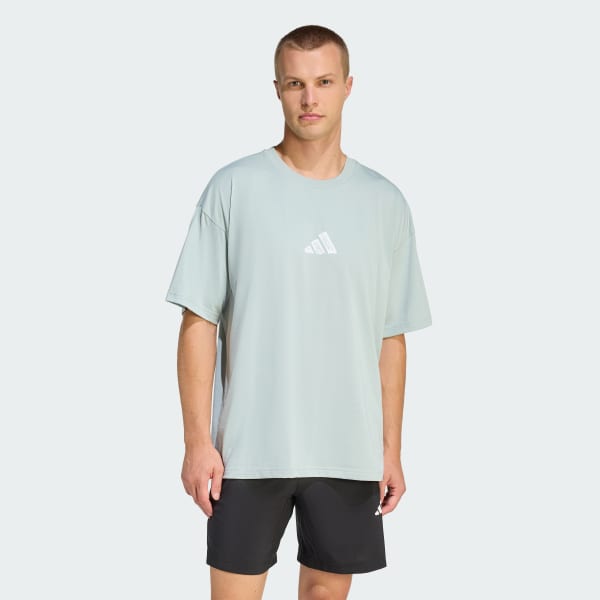 สีเขียว เสื้อยืดพิมพ์ลาย CLIMACOOL POWER TRAINING