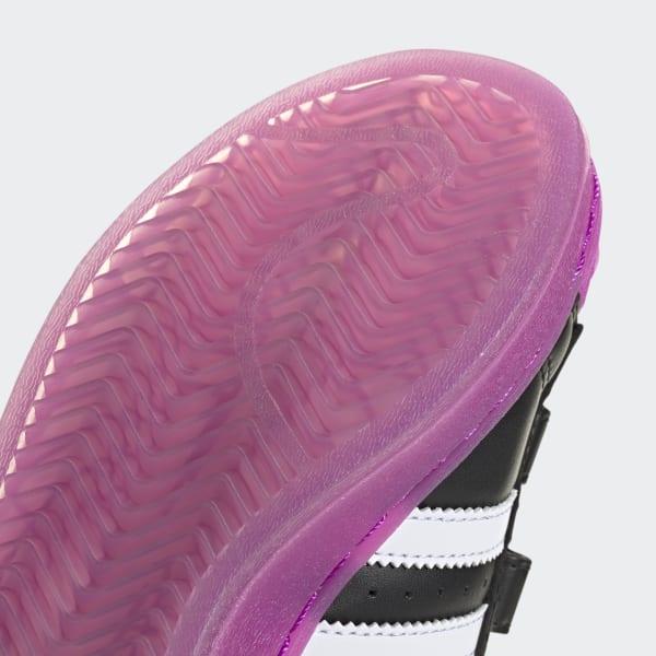 Black and pink shell toe adidas on sale