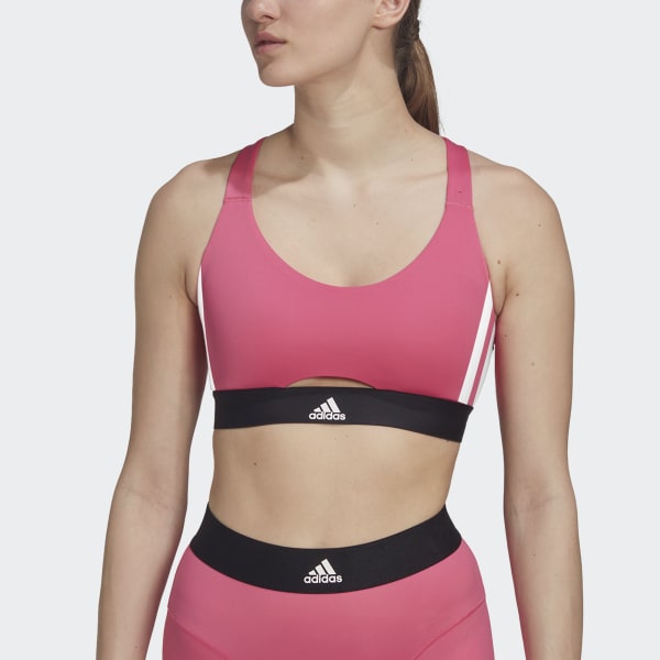 adidas, Intimates & Sleepwear, Adidas Rose Pink 3 Stripes Sports Workout Racerback  Bra Small