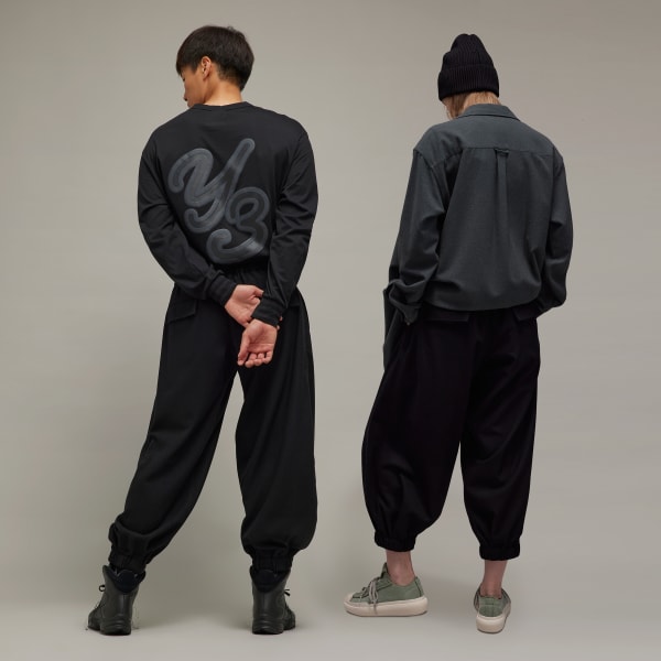 adidas Y-3 Wool Flannel Wide Cargo Pants - Black | Unisex