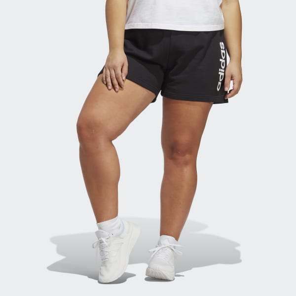 Czerń Essentials Linear French Terry Shorts (Plus Size)