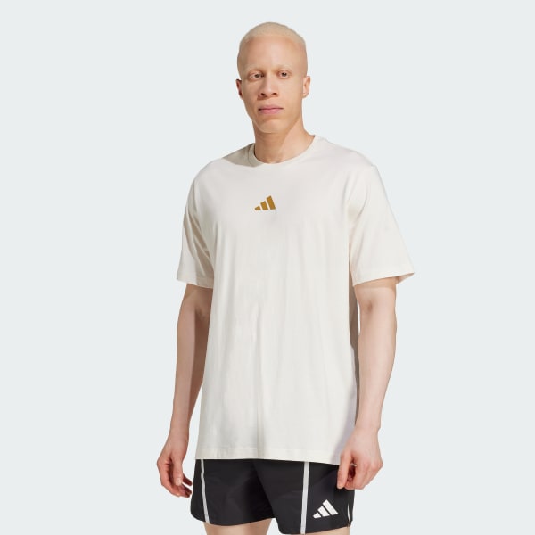 Beyaz Training Yoga Body Mind Stretch Graphic Tişört