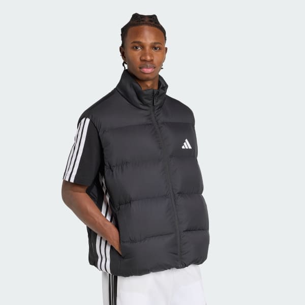 Black Essentials Climawarm 3-Stripes Puffer Down Vest