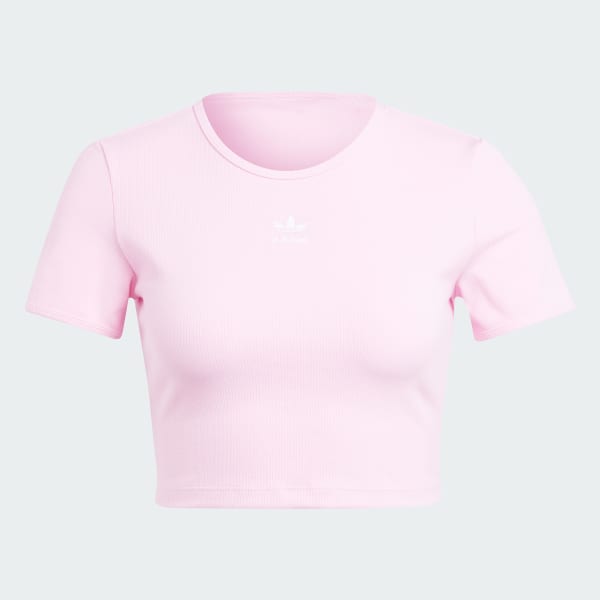 Pink adidas clearance crop top