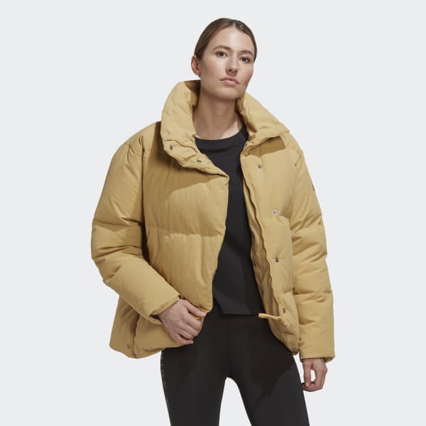 Beige Big Baffle Daunenjacke