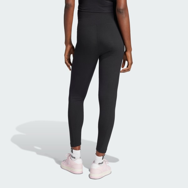 Μαύρο Rib High-Waist 7/8 Leggings (Maternity)