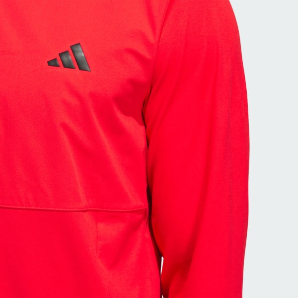 【美品】adidasファブリックコンビネーションミニリップ 中わた長袖ジャケット ストレッチ アディゼロ ファブリックミックス長袖ハーフジップ