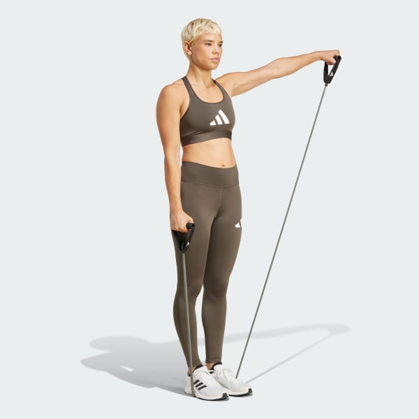 Verde Calzas Largas Train Essentials Logo Grande Tiro Alto