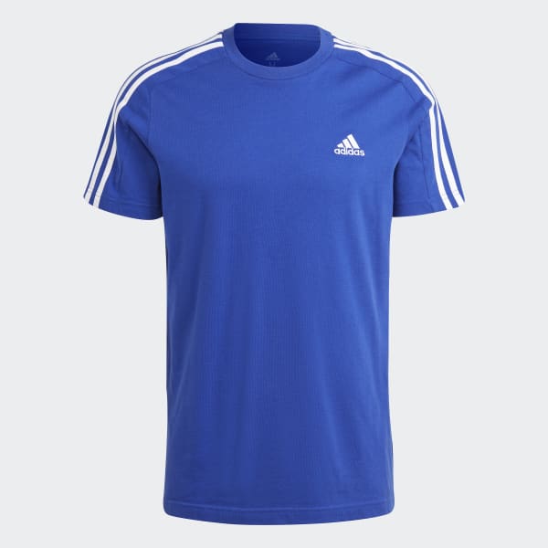 Azul Camiseta Essentials Single Jersey 3 bandas